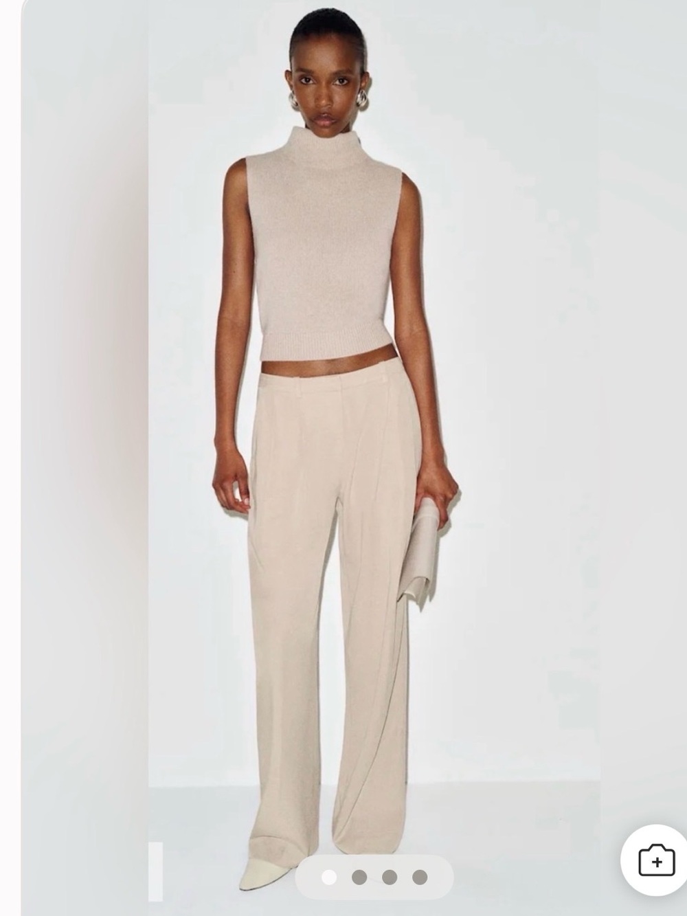 Reformation Cream Straight-Leg Trousers
